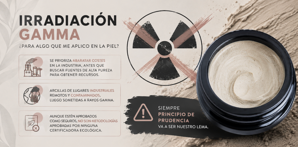 Arcillas cosméticas irradiadas con rayos gamma: pureza, abastecimiento y el principio de precaución.